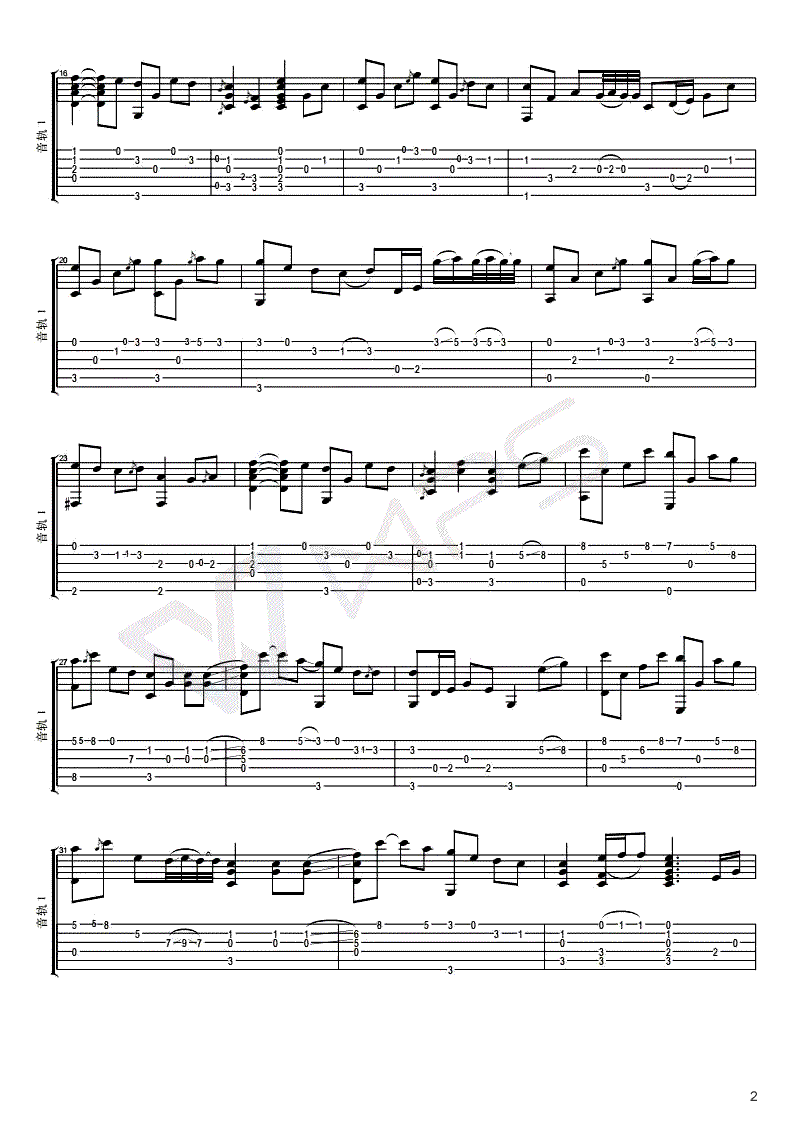 图片[2]-《隐形的翅膀》指弹谱 张韶涵 指弹吉他独奏谱 吉他演示视频 | 音色插件资源网-音色插件资源网